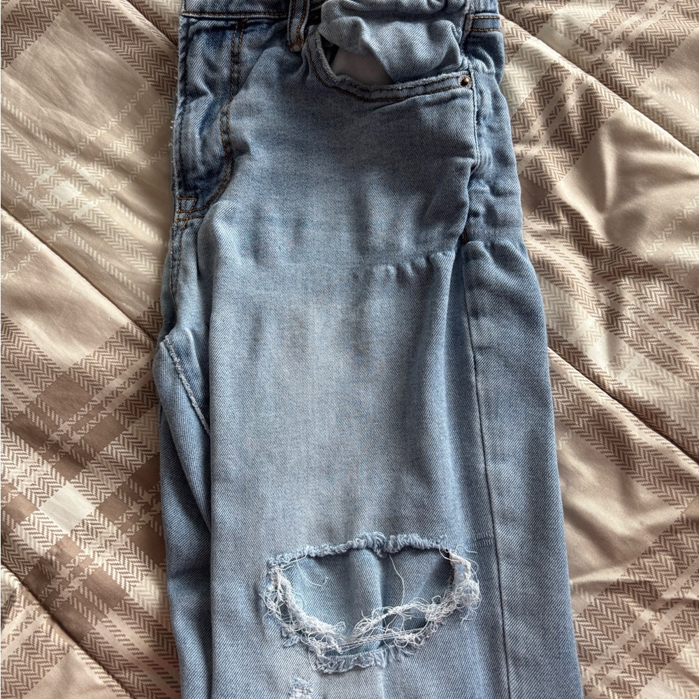 Stylish Light Blue Distressed Jeans